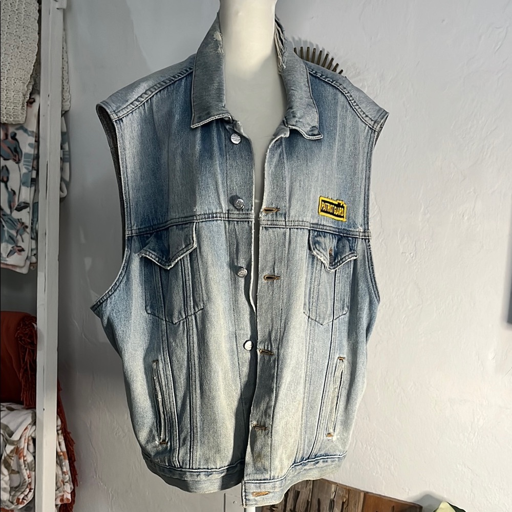 VTG Harley-Davidson Blue Denim Vest with Patch